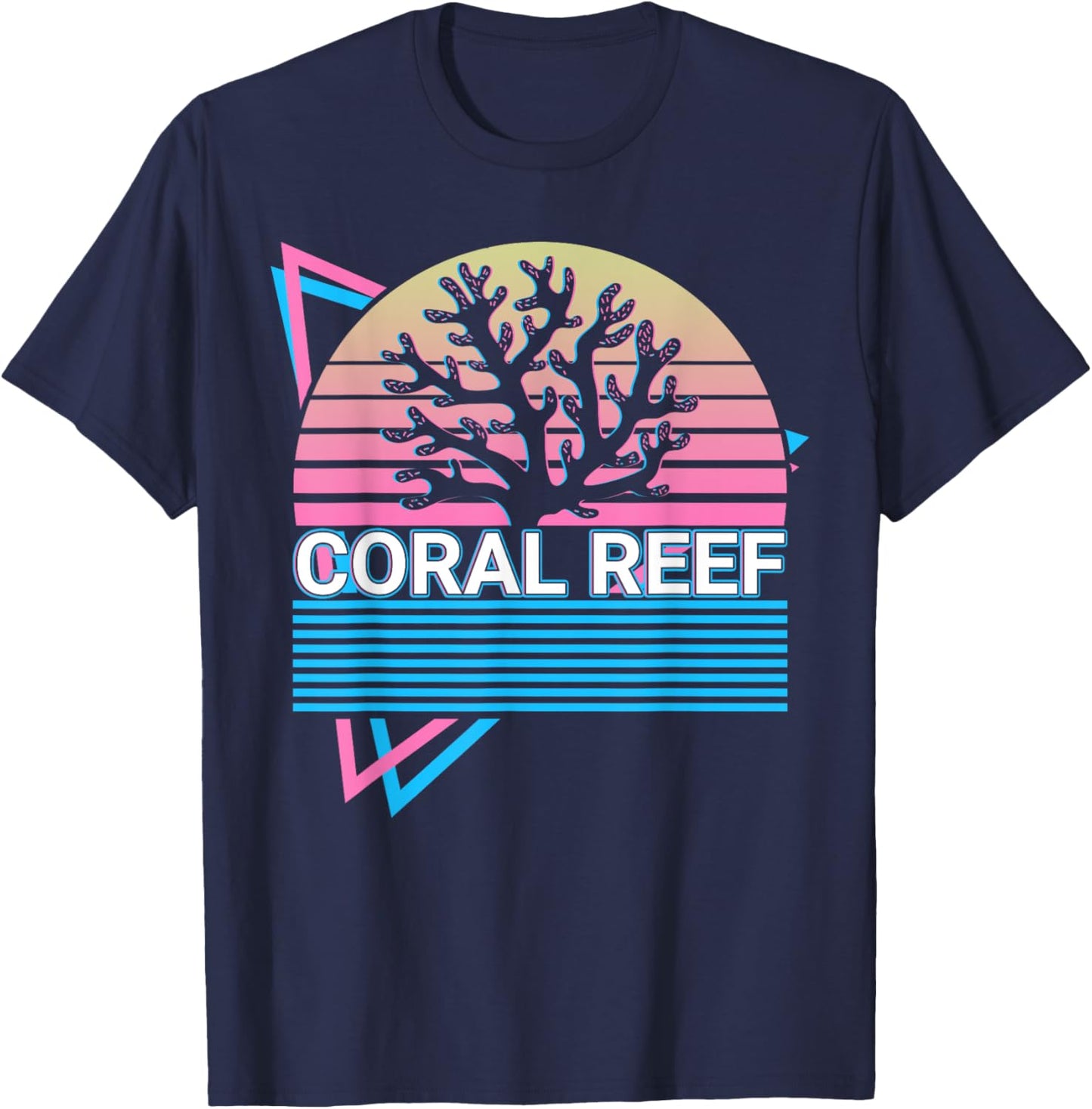 Coral Reef Retro T-Shirt - T-Shirt | Navy