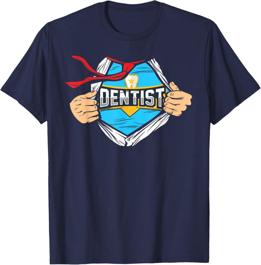Dentist Superhero T-Shirt - T-Shirt | Navy