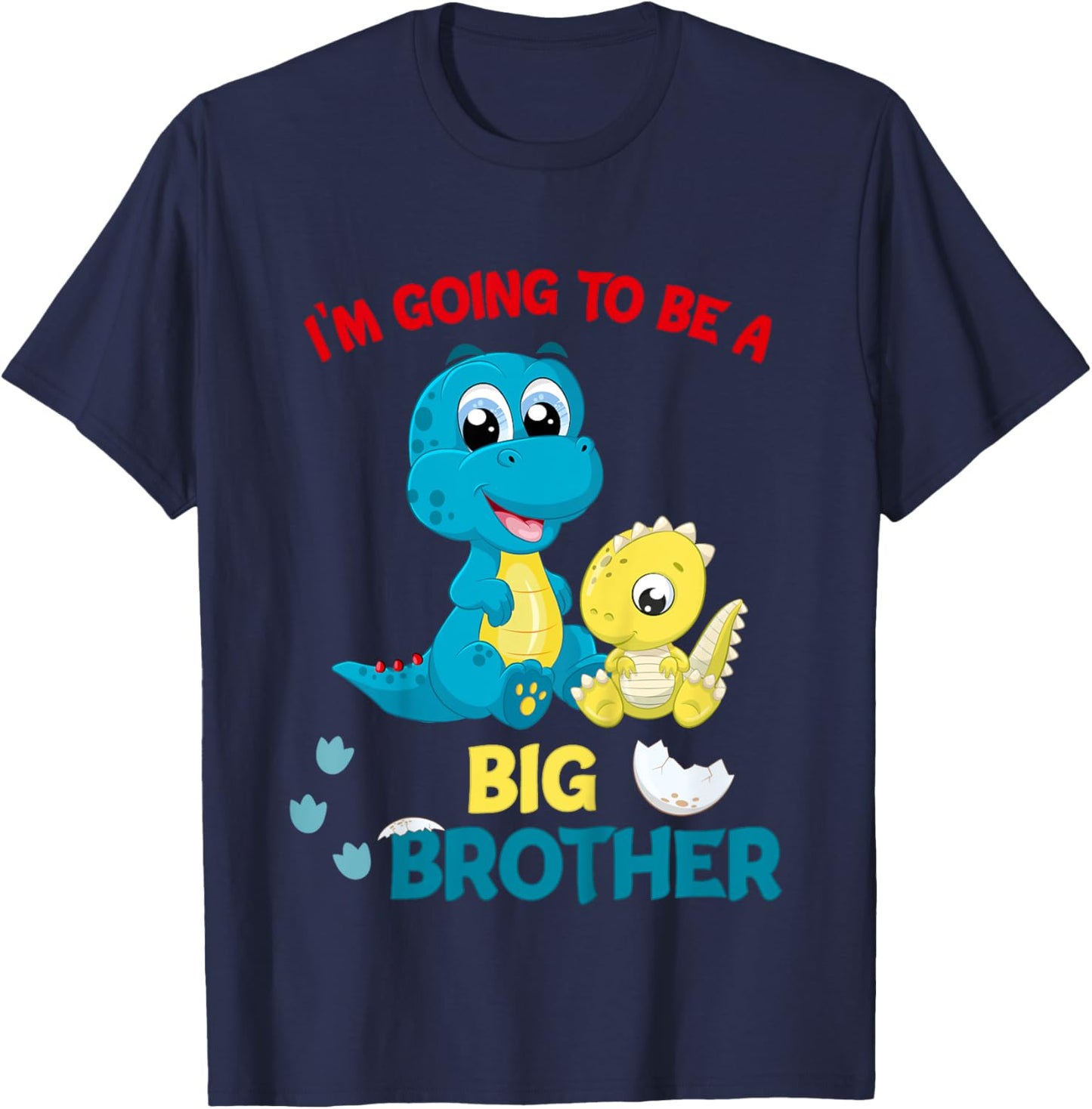 Kids I'm Going to be a Big Brother 2025 Announcing Pregnancy T-Shirt - T-Shirt | Navy