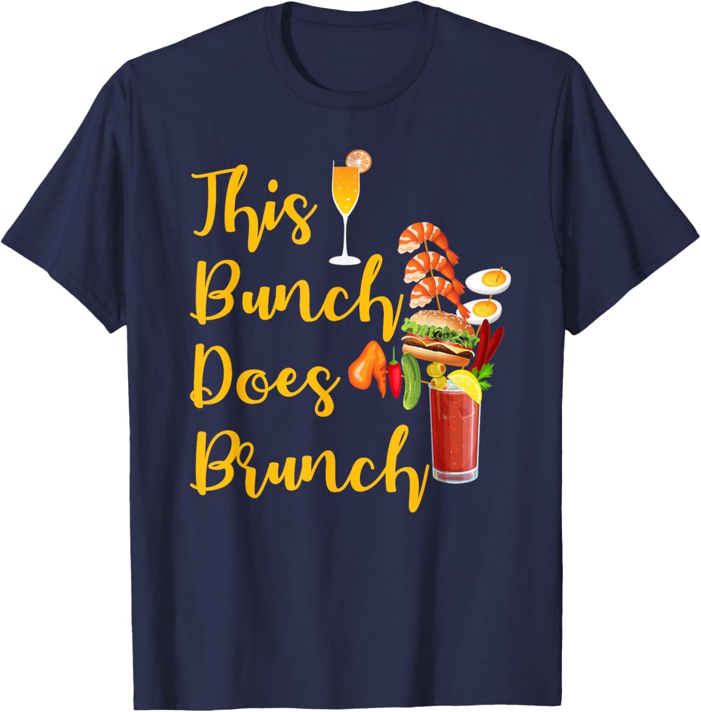 This Bunch Does Brunch Sunday Brunch Mimosa Bloody Mary T-Shirt - T-Shirt | Navy
