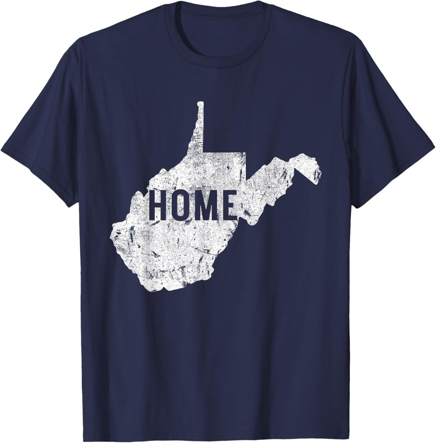 West Virginia Map Home WV Vintage T-Shirt - T-Shirt | Navy