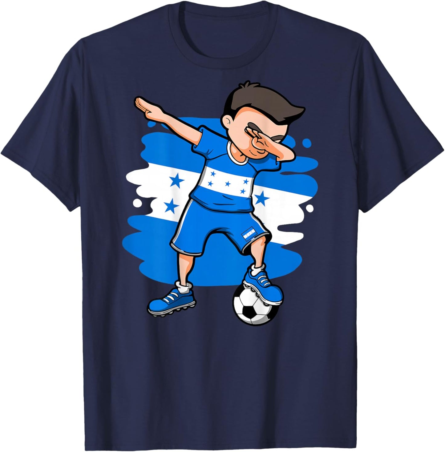 Dabbing Soccer Boy Honduras Jersey Honduran Football Lovers T-Shirt - T-Shirt | Navy
