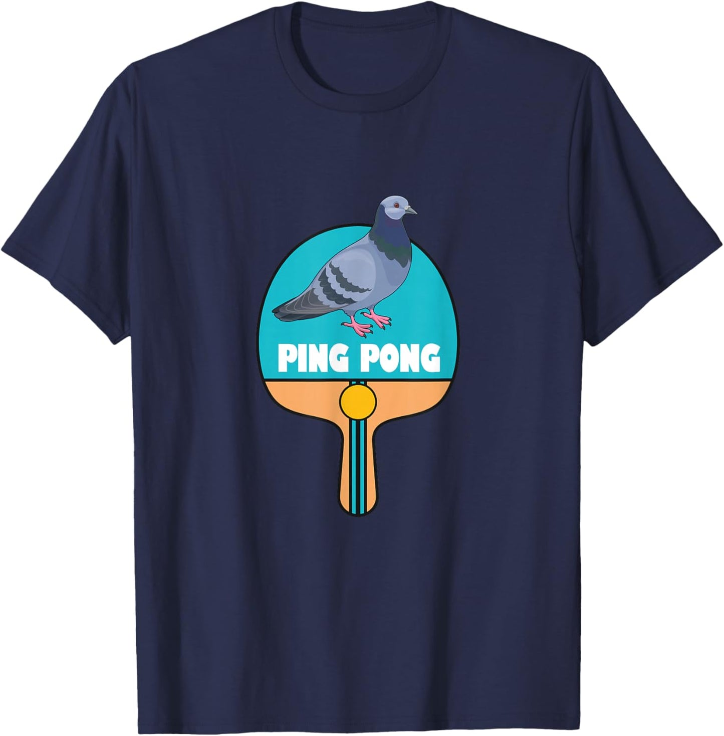 Ping Pong Table Tennis Pigeon T-Shirt - T-Shirt | Navy