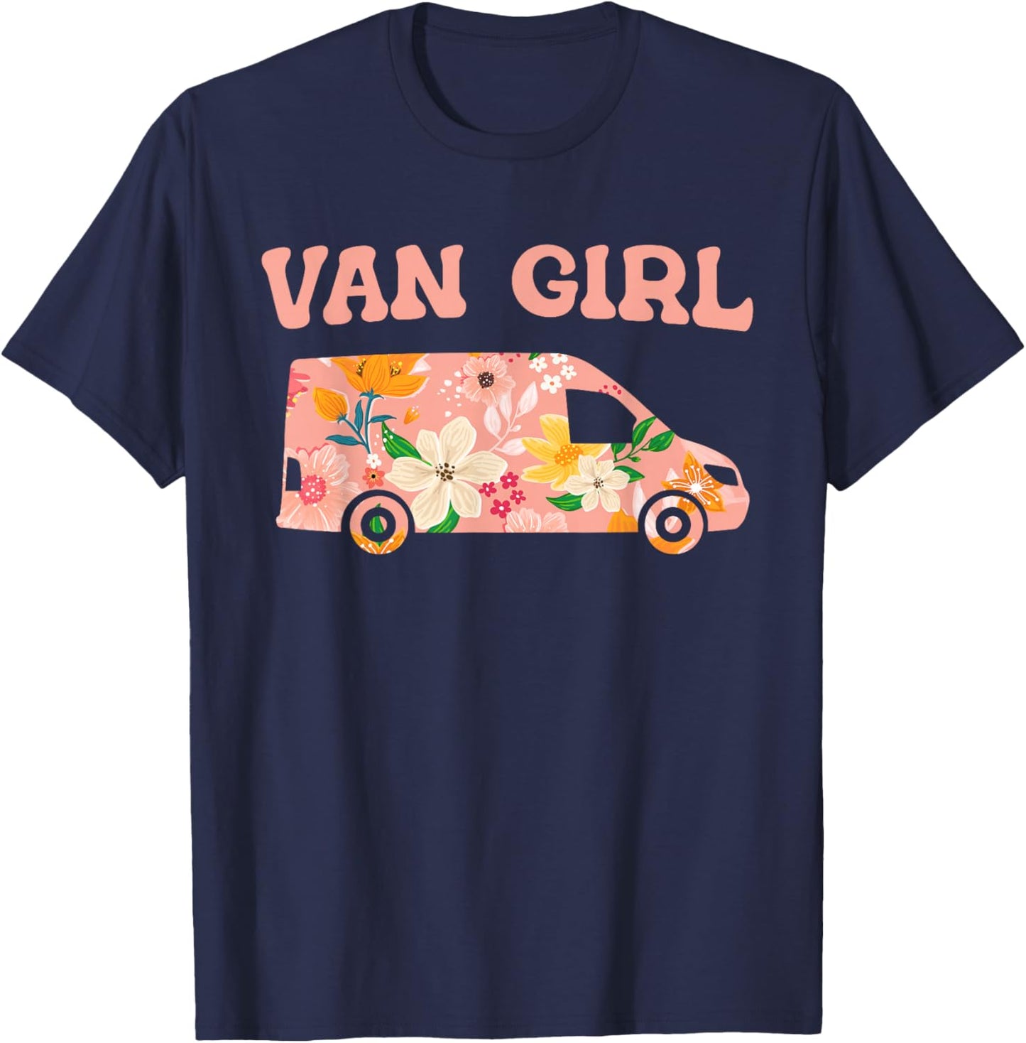 Funny Vanlife Camper Camping Van - Van Girl T-Shirt - T-Shirt | Navy