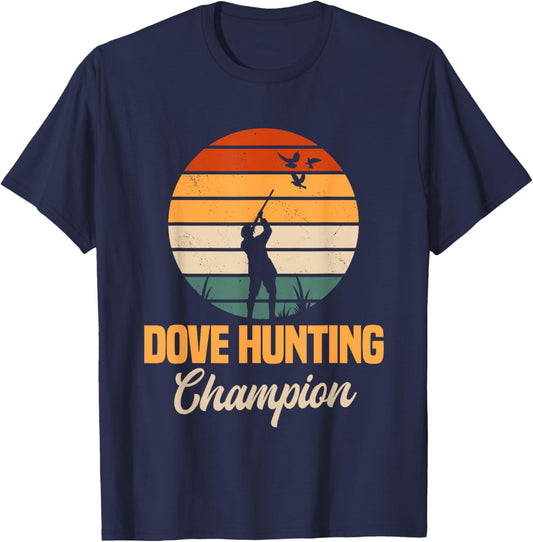 Dove Hunting Retro Vintage Bird Pigeon Hunter Huntress T-Shirt - T-Shirt | Navy