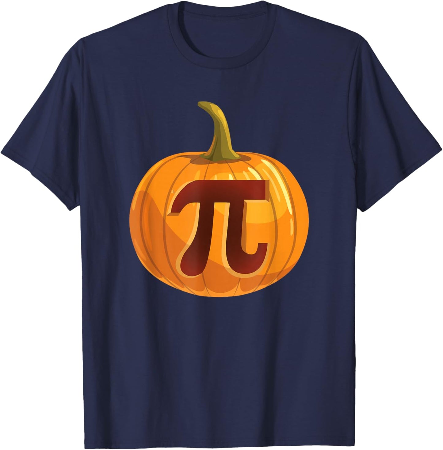 Pumpkin Pi Math Halloween Thanksgiving Funny Pie Day T-Shirt - T-Shirt | Navy