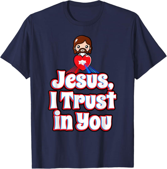 Divine Mercy for Kids Jesus I Trust in You St Faustina Cute T-Shirt - T-Shirt | Navy