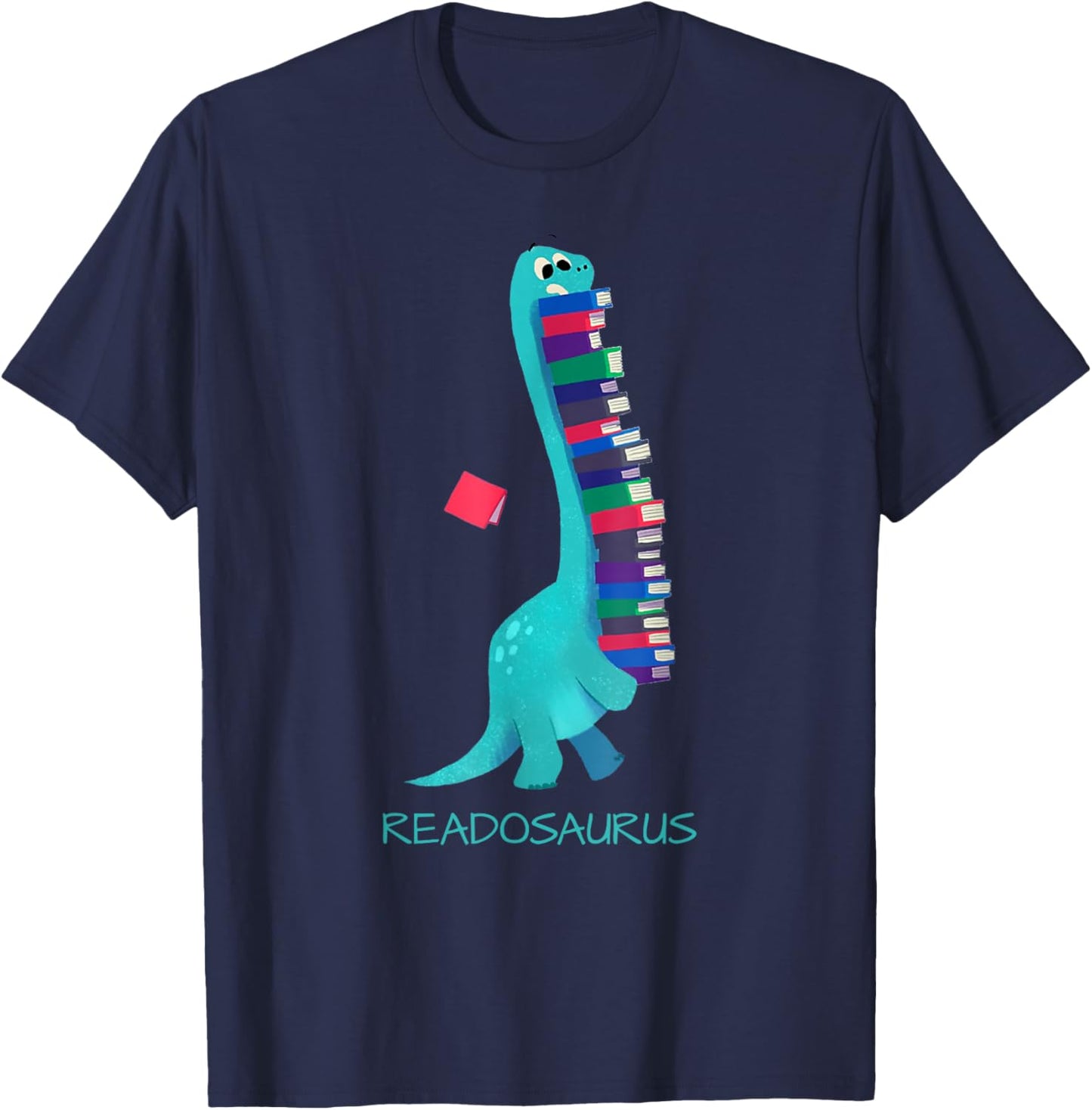 Readosaurus Dinosaur | Books Library Reading Lovers T-Shirt - T-Shirt | Navy
