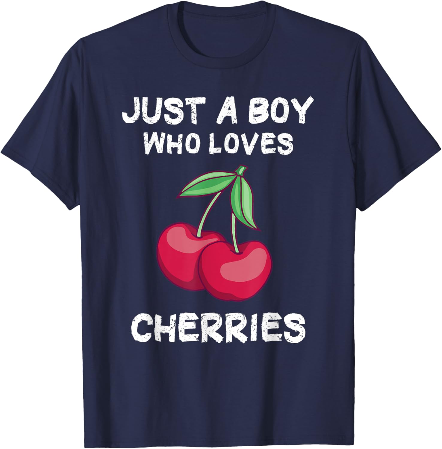 Just a Boy who loves Cherries T-Shirt - T-Shirt | Navy