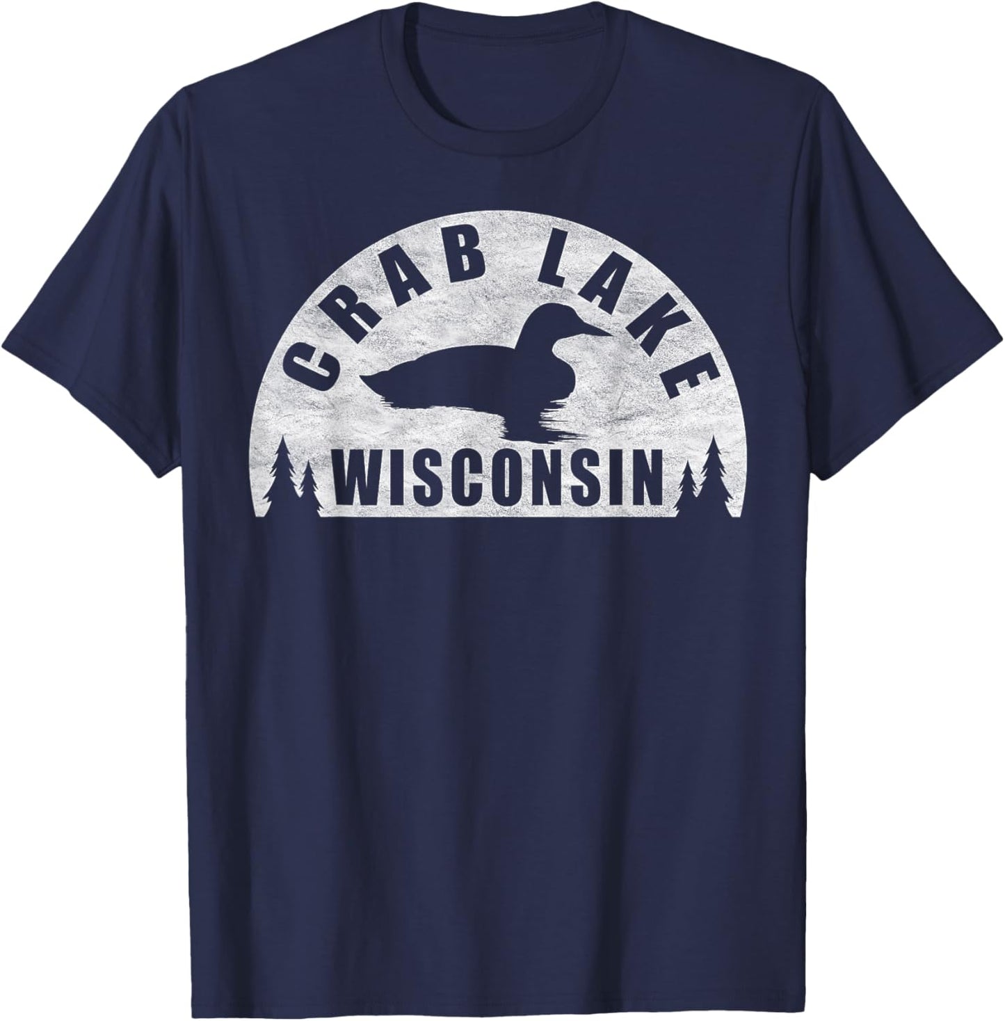 Crab Lake Northern Wisconsin Loon T-Shirt - T-Shirt | Navy
