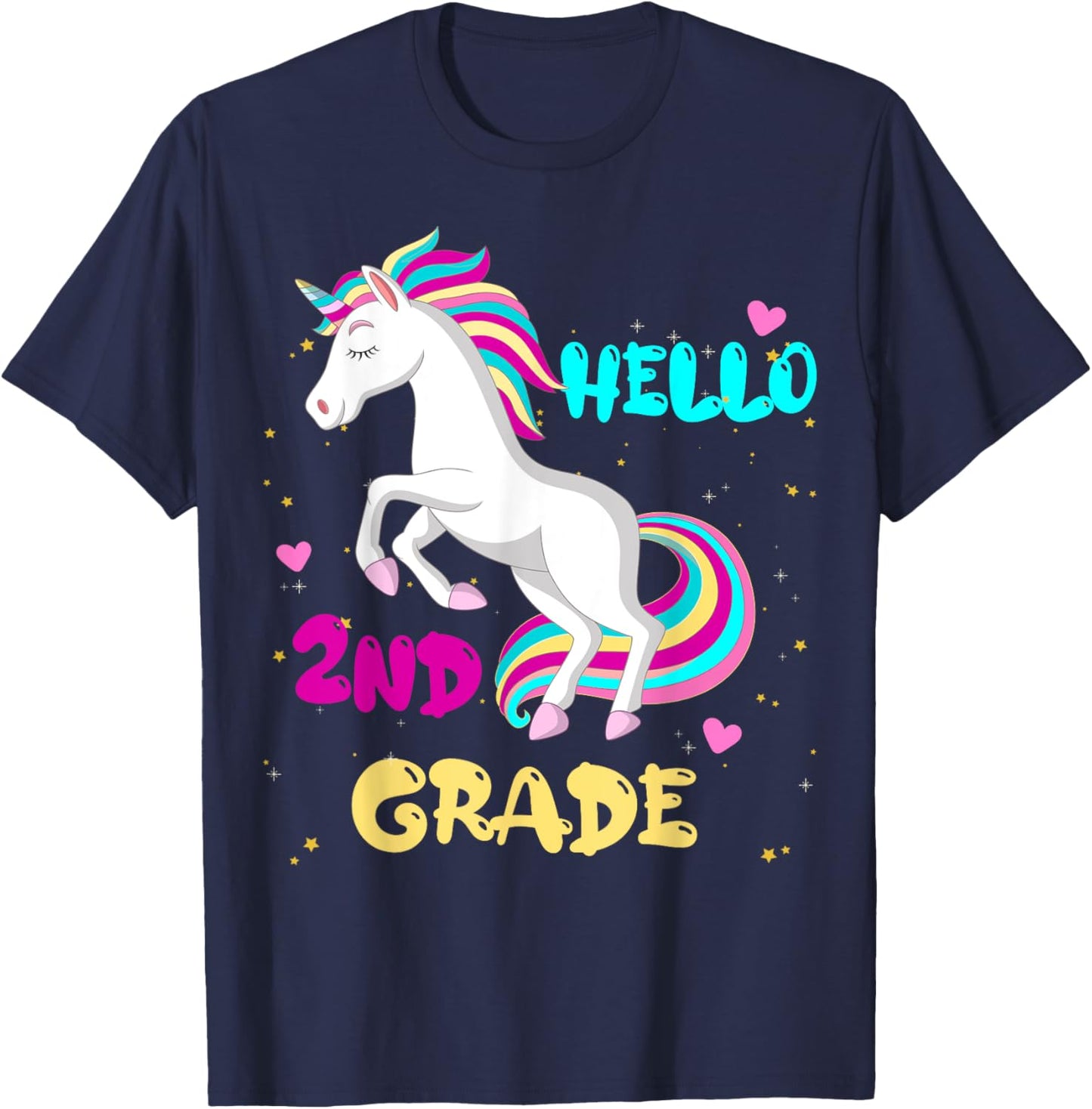 Hello 2nd grade First Day of Second grade Here I come Girl T-Shirt - T-Shirt | Navy