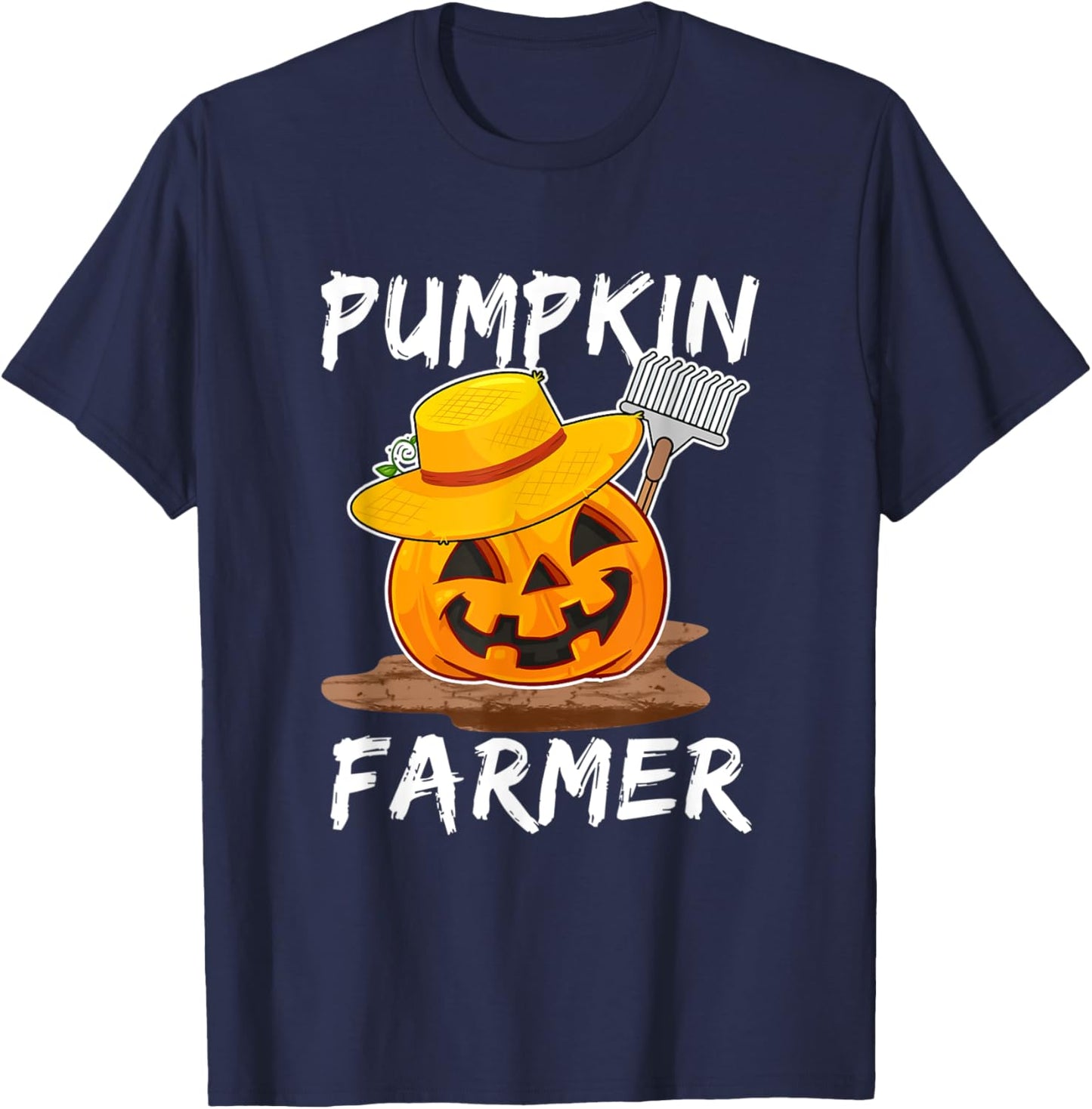 Pumpkin Farmer Funny Family Matching Halloween Costume T-Shirt - T-Shirt | Navy