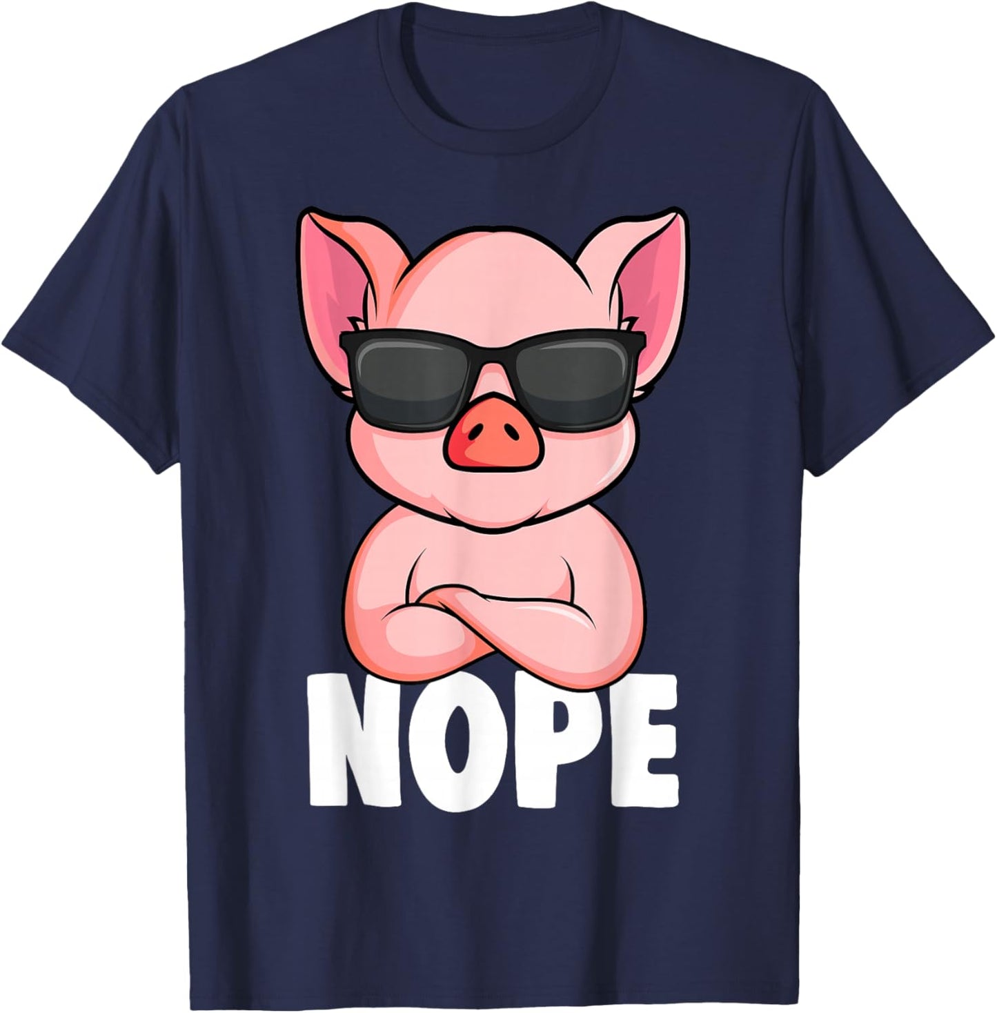 Pigs Nope Pig Children Girls Pig T-Shirt - T-Shirt | Navy