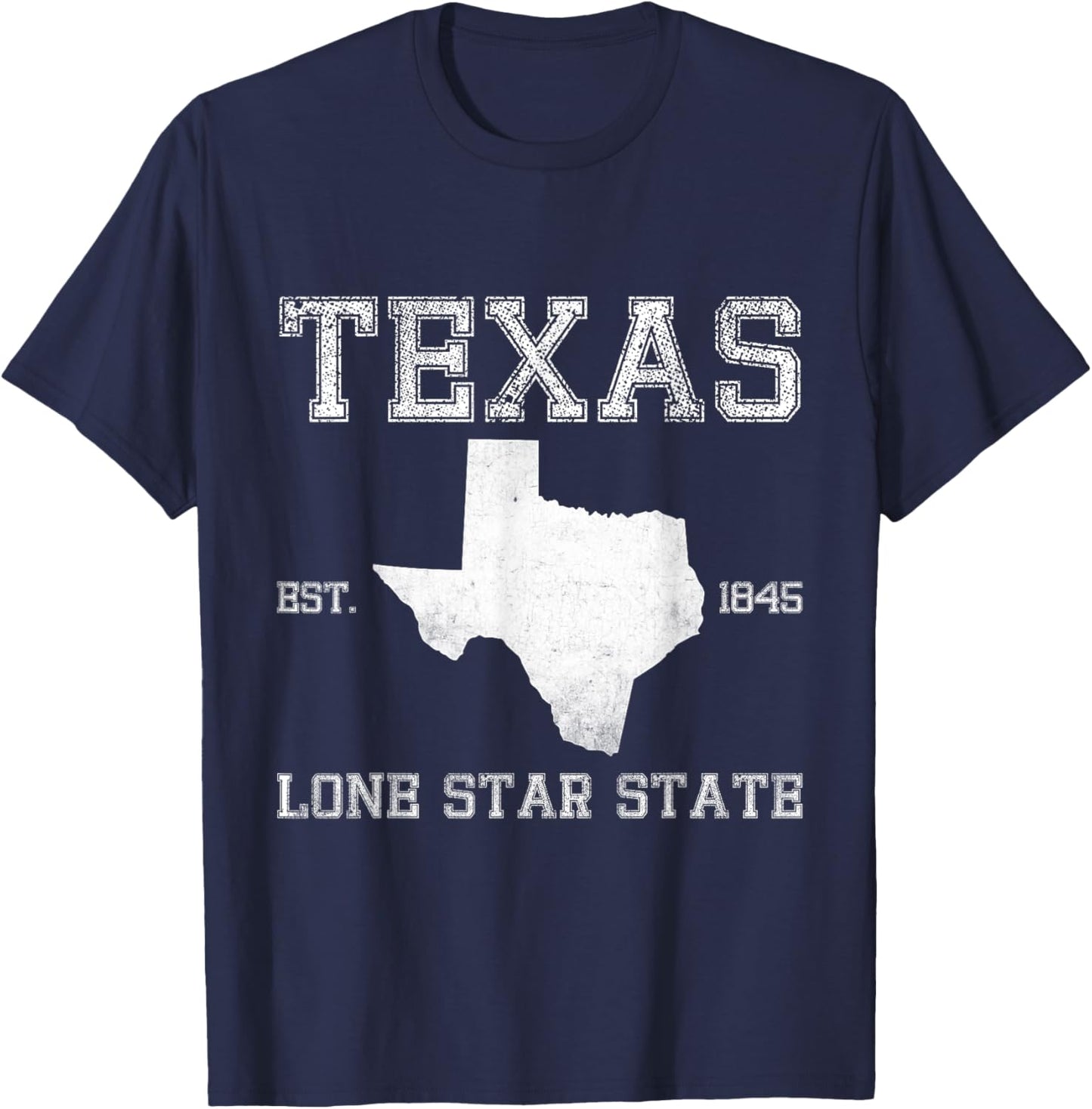 Texas Flag State US Vintage Longhorn Texas Retro T-Shirt - T-Shirt | Navy