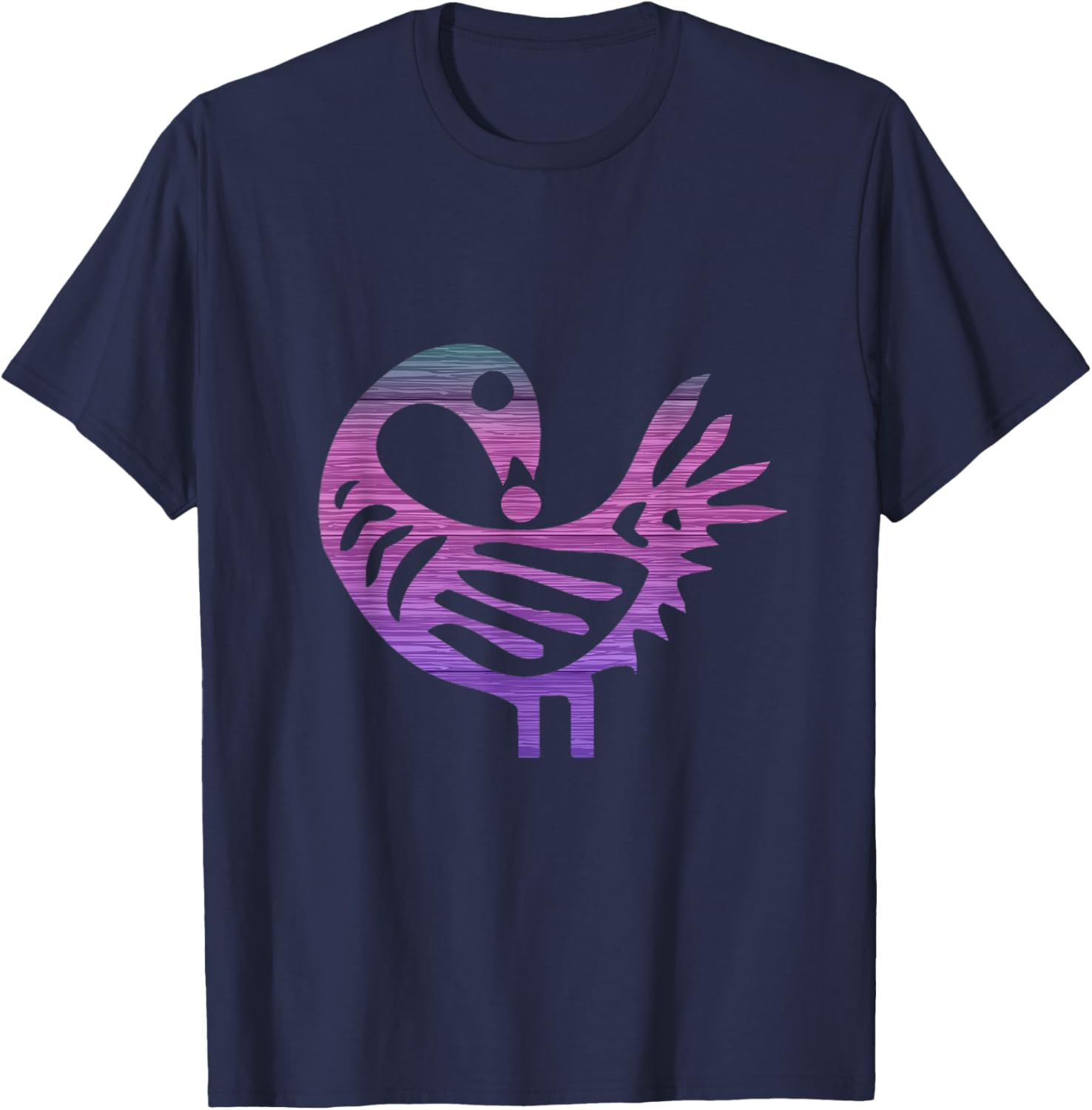 Sankofa Bird Simple Purple Afrocentric Adinkra Symbol T-Shirt - T-Shirt | Navy