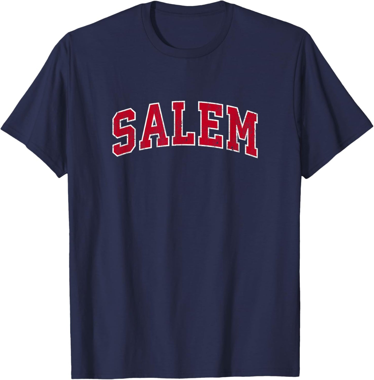 Salem Massachusetts MA Vintage Sports Design Red Design T-Shirt - T-Shirt | Navy
