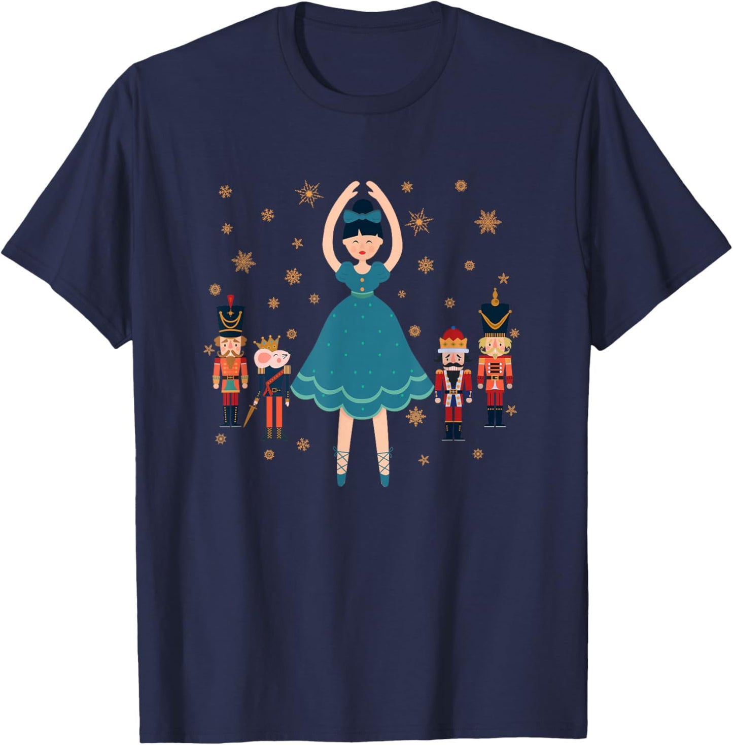 Christmas Ballet Clara Mouse King Princess Nutcracker T-Shirt - T-Shirt | Navy