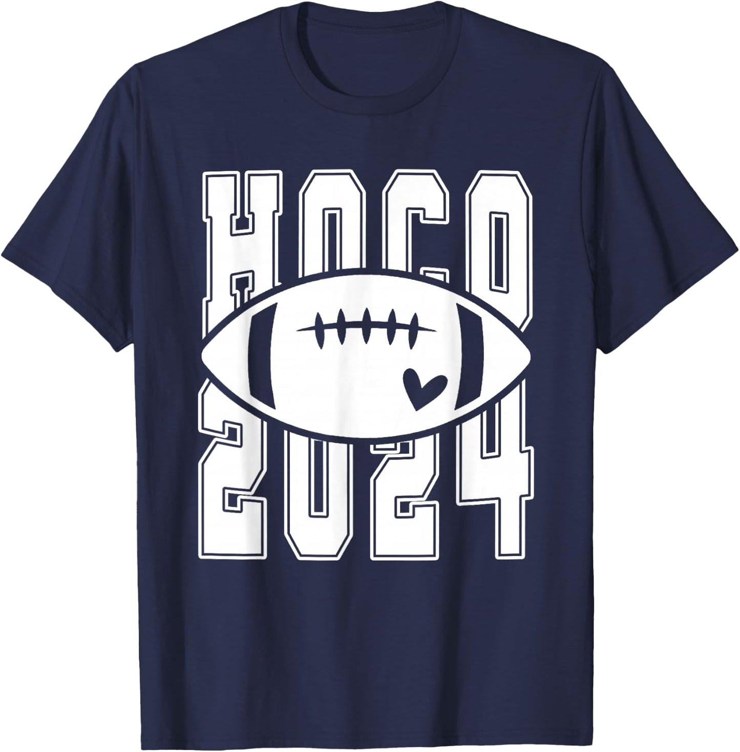 Hoco 2024 Homecoming Funny Football Game Day School Reunion T-Shirt - T-Shirt | Navy