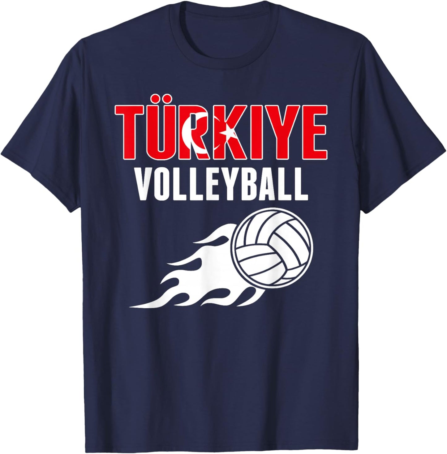 Proud Türkiye Volleyball Fan Jersey Pride Turkey Flag Sport T-Shirt - T-Shirt | Navy
