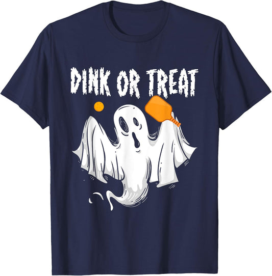 Dink Or Treat Halloween Pickleball T-Shirt - T-Shirt | Navy