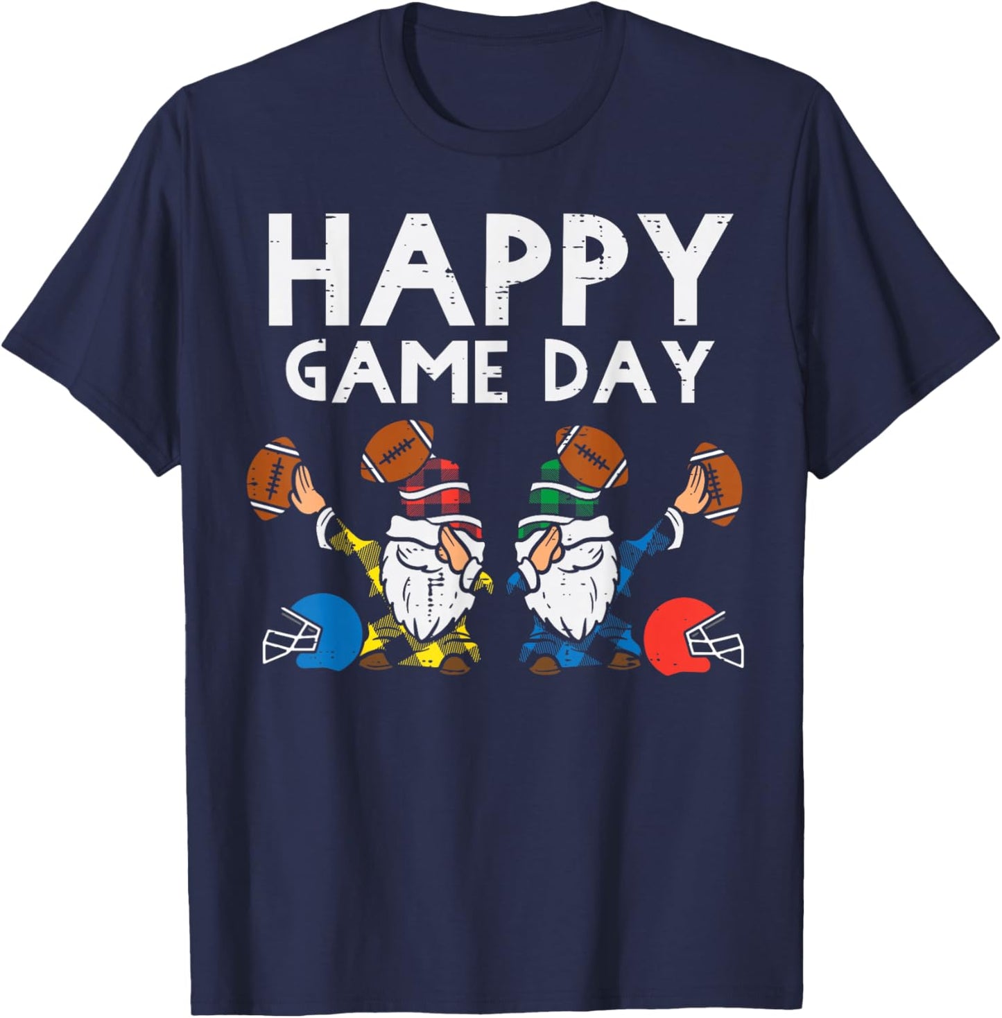 Gnome Dab Happy Game Day American Football Men Women Kids T-Shirt - T-Shirt | Navy