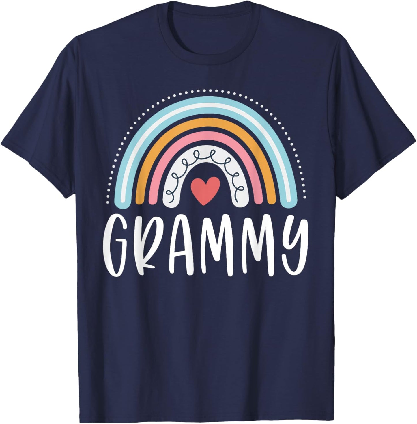 Grammy Gifts For Grandma Family Rainbow Graphic T-Shirt - T-Shirt | Navy