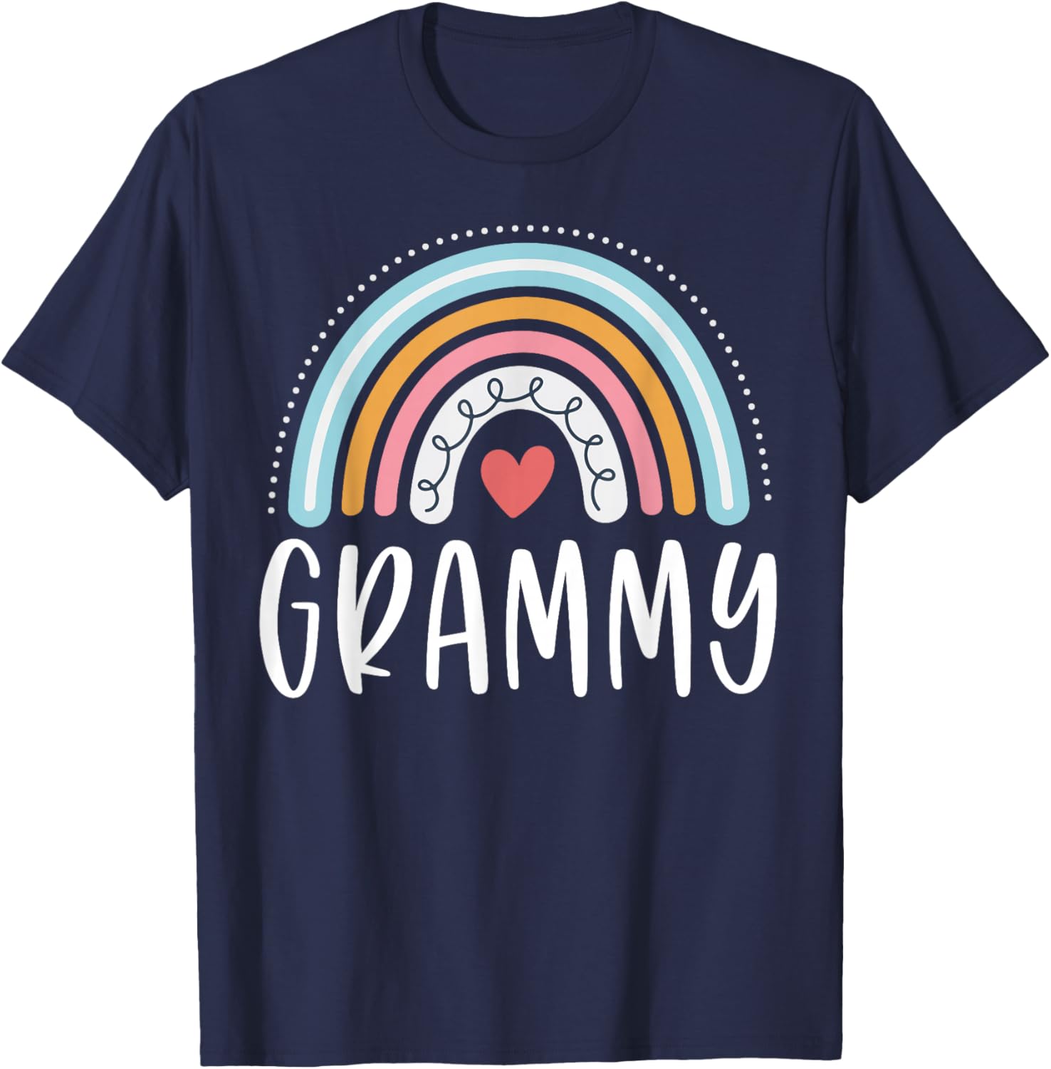 Grammy Gifts For Grandma Family Rainbow Graphic T-Shirt - T-Shirt | Navy