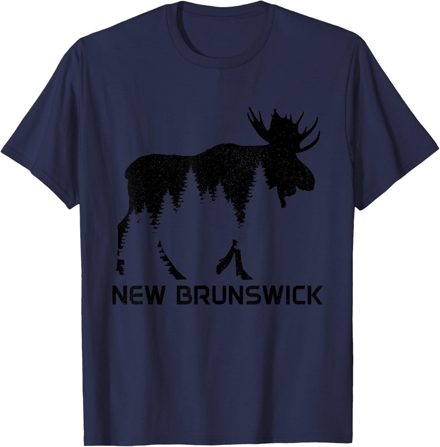 New Brunswick Canada Vintage Moose Souvenir T-Shirt - T-Shirt | Navy
