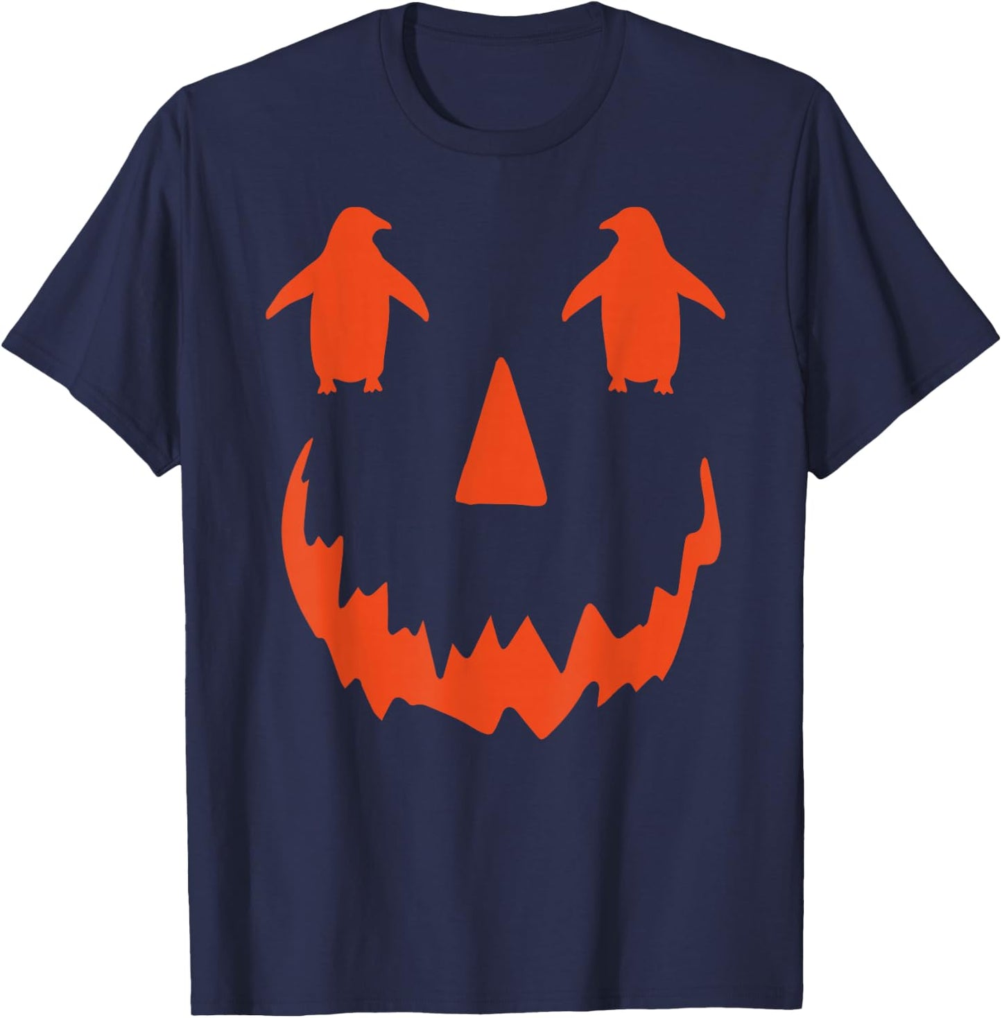 Cute Pumpkin Penguin Halloween T-Shirt - T-Shirt | Navy