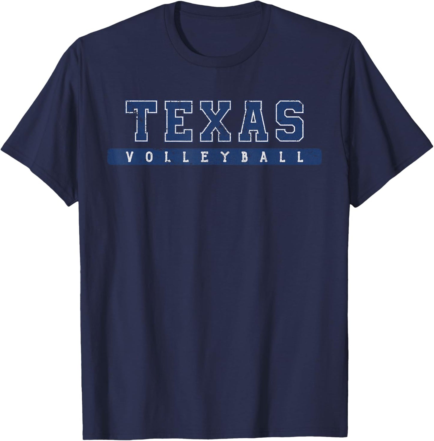 Texas Volleyball Blue Vintage Text T-Shirt - T-Shirt | Navy