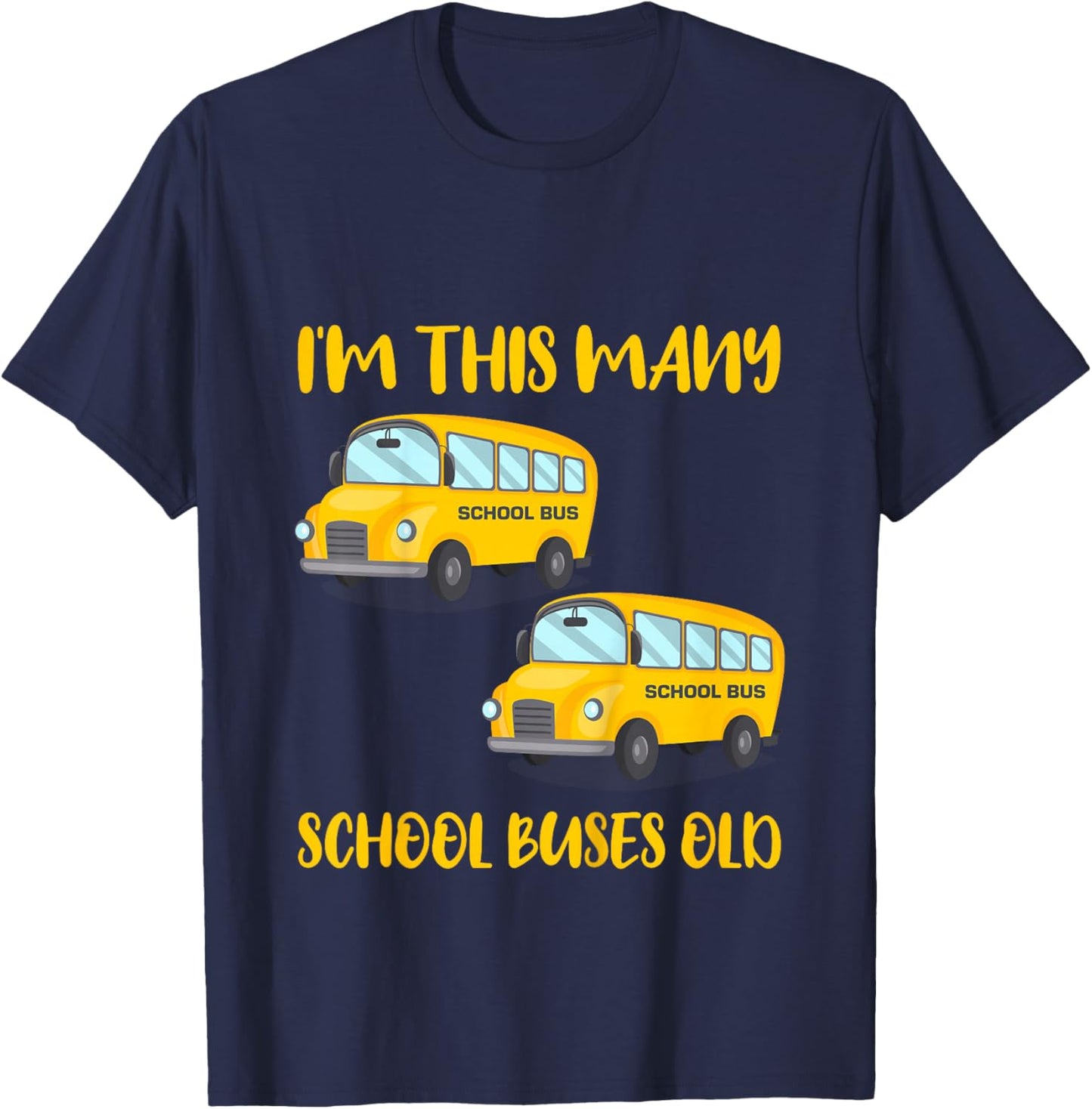 2 Year Old Boy School Bus Kids 2nd Birthday T-Shirt - T-Shirt | Navy