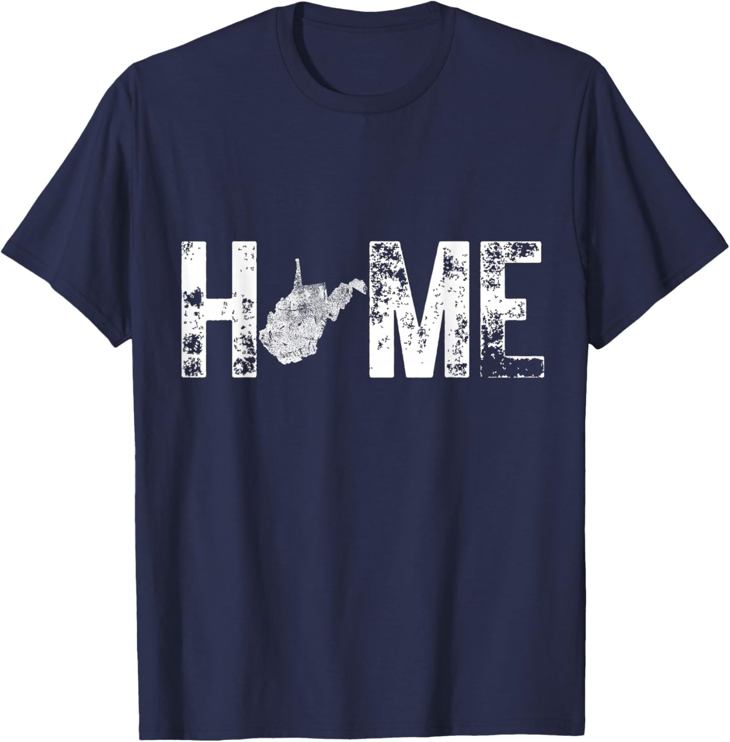 West Virginia Map Home WV Vintage T-Shirt - T-Shirt | Navy
