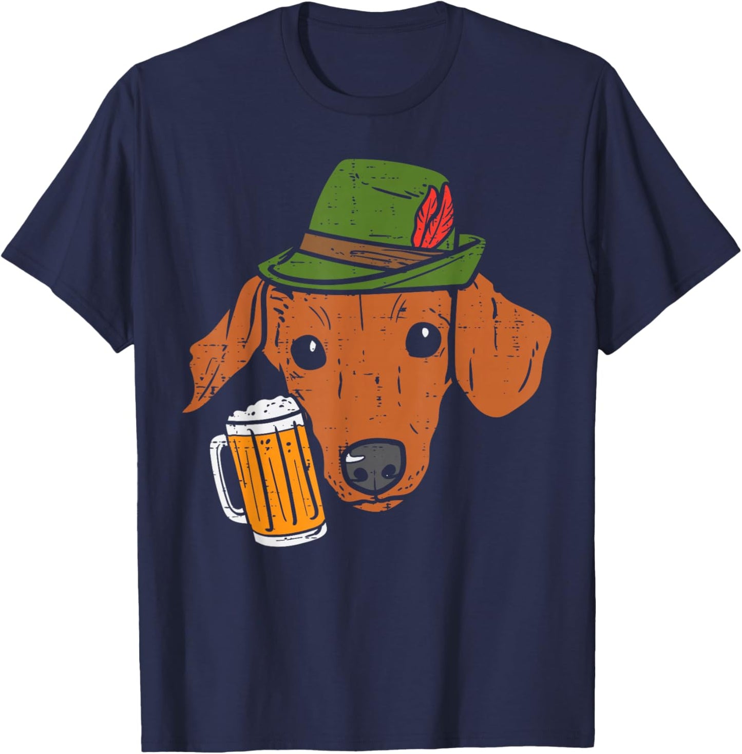 German Dachshund Oktoberfest Bavarian Weiner Sausage Dog T-Shirt - T-Shirt | Navy