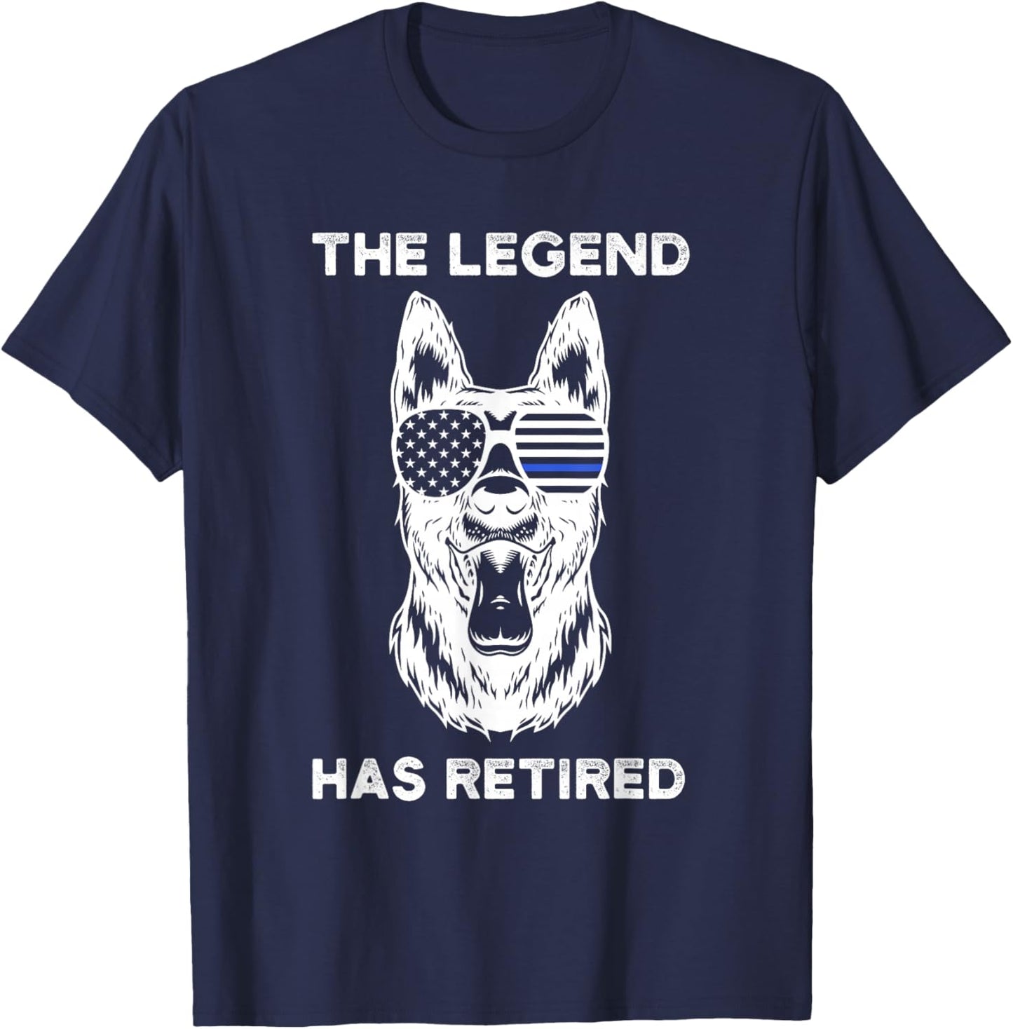 The Legend Has Retired Police Dog K-9 T-Shirt - T-Shirt | Navy
