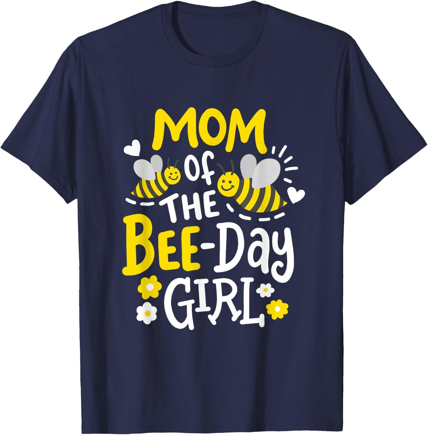 Mom of The Bee-Day Girl Birthday Party Matching Family Women T-Shirt - T-Shirt | Navy