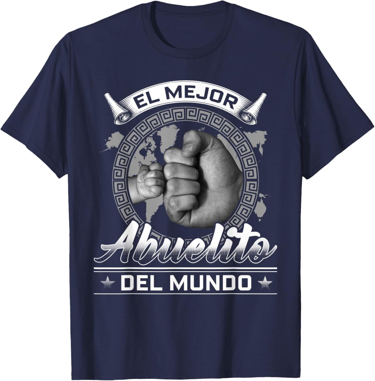 El Mejor Abuelito Del Mundo Men American Flag Decor Grandpa T-Shirt - T-Shirt | Navy