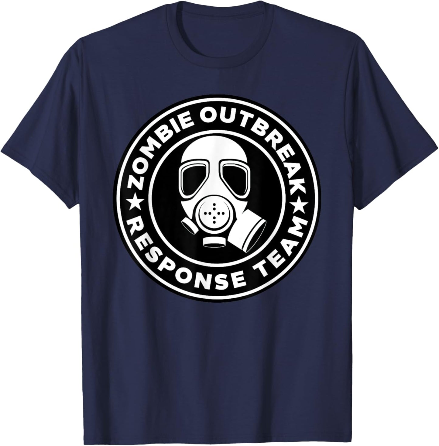 Zombie Outbreak Response Team Zombie Apocalypse Gas Mask T-Shirt - T-Shirt | Navy