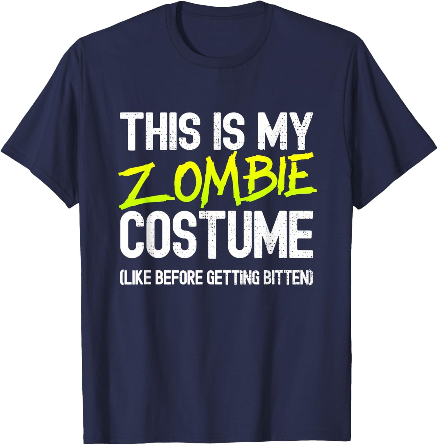 Zombie Costume Funny Easy Lazy Zombie Halloween Costume T-Shirt - T-Shirt | Navy