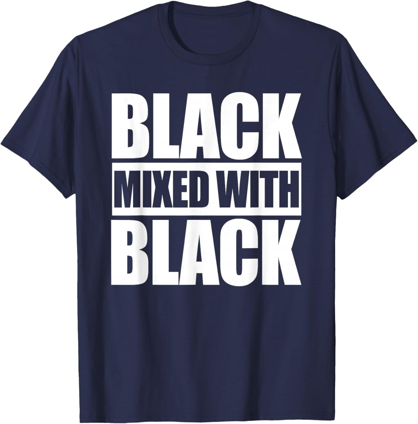 Black Mixed with Black T-Shirt - T-Shirt | Navy