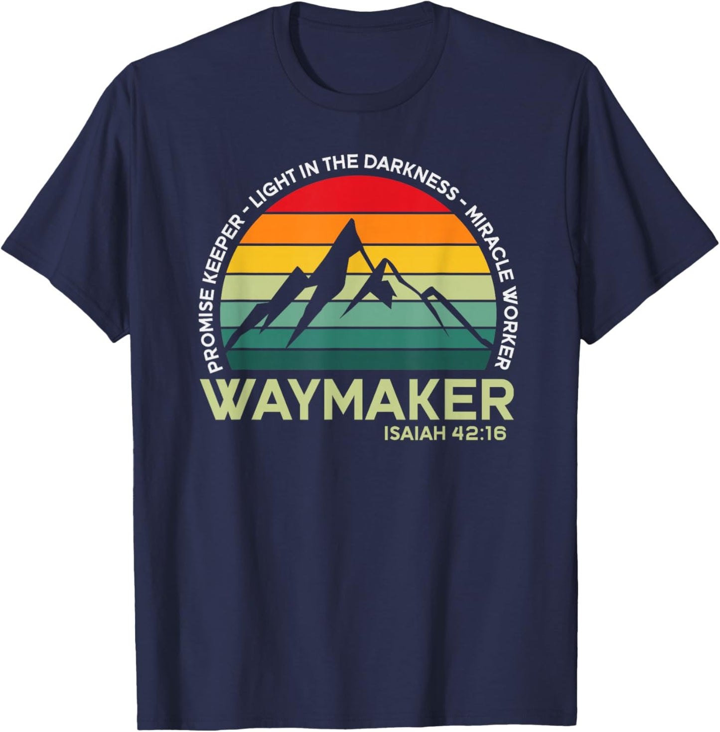 Vintage Waymaker Promise Keeper Miracle Worker Christian T-Shirt - T-Shirt | Navy