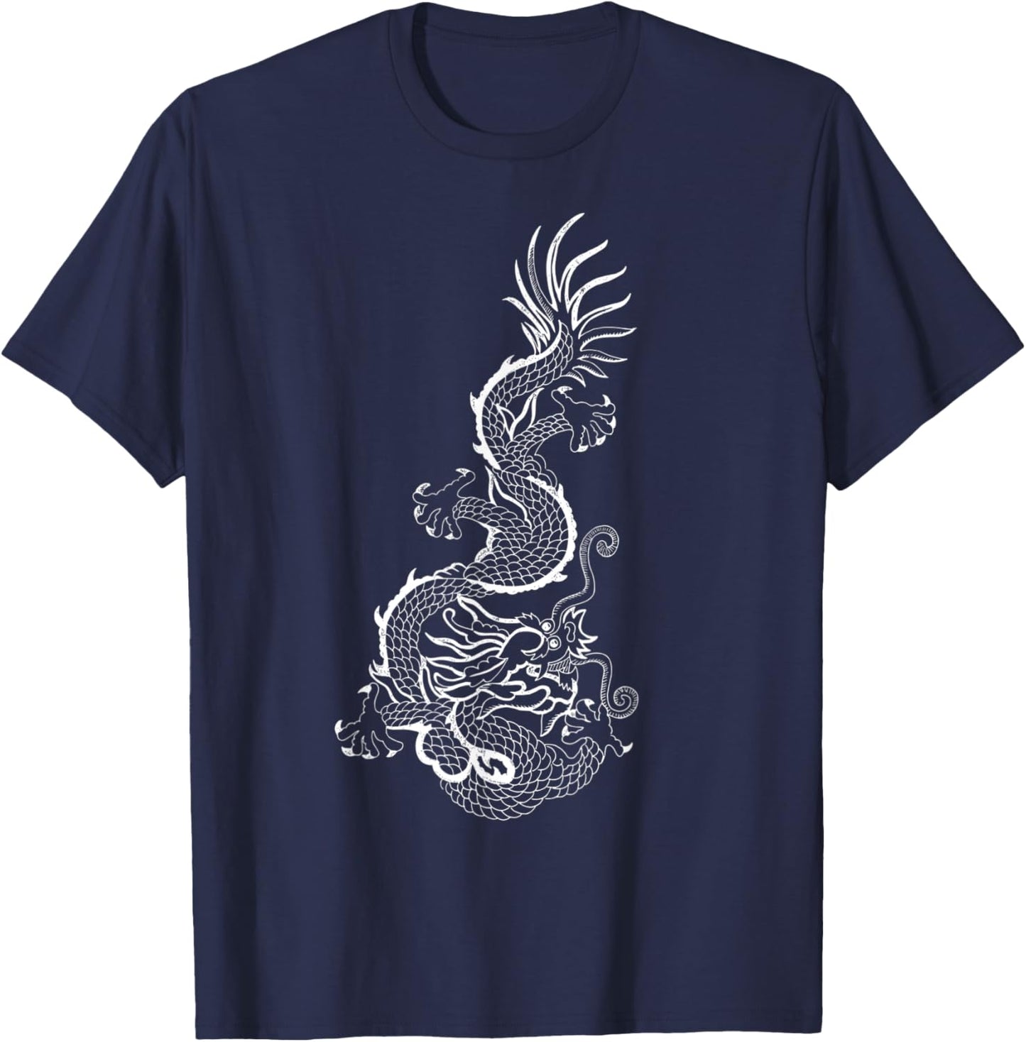 Traditional Korean Dragon Drawing T-Shirt - T-Shirt | Navy