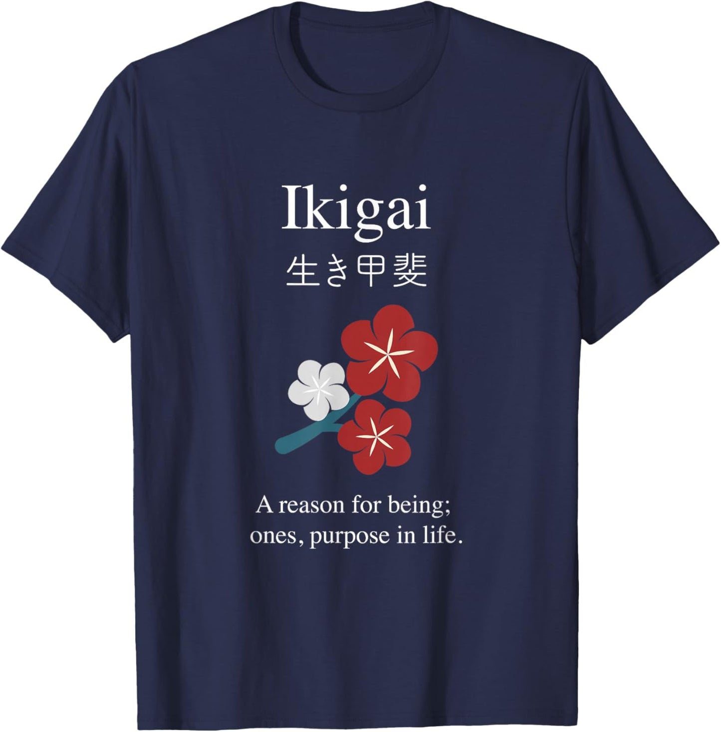 Ikigai | Japanese Philosophy T-Shirt - T-Shirt | Navy
