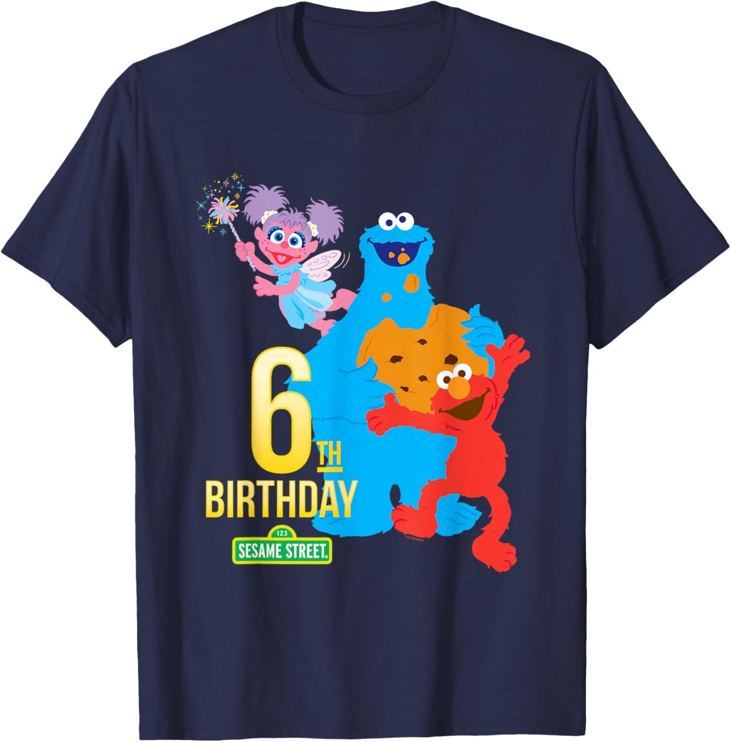 Sesame Street 6th Birthday T-Shirt - T-Shirt | Navy