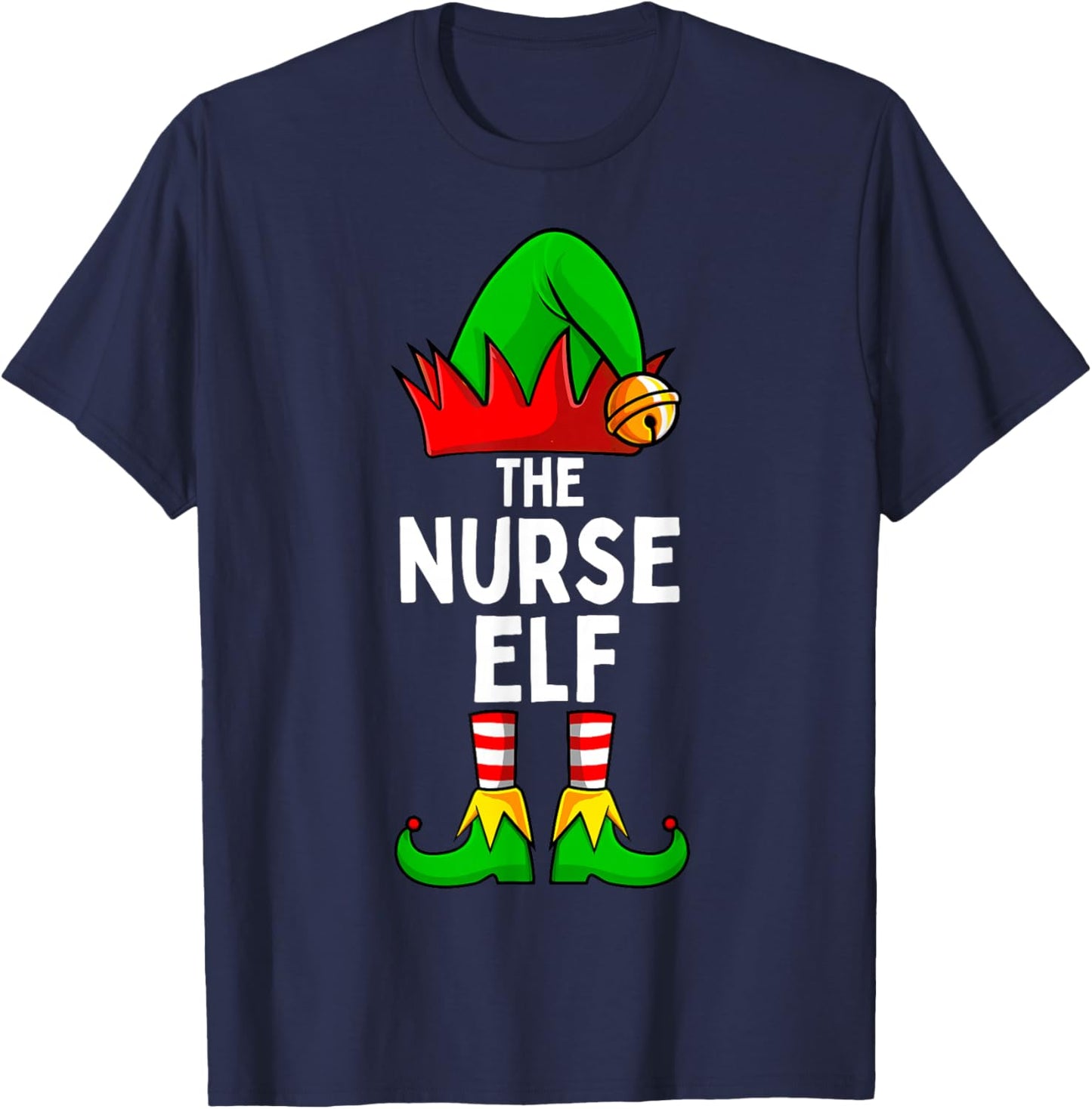 Nurse Elf Matching Family Christmas RN Women T-Shirt - T-Shirt | Navy