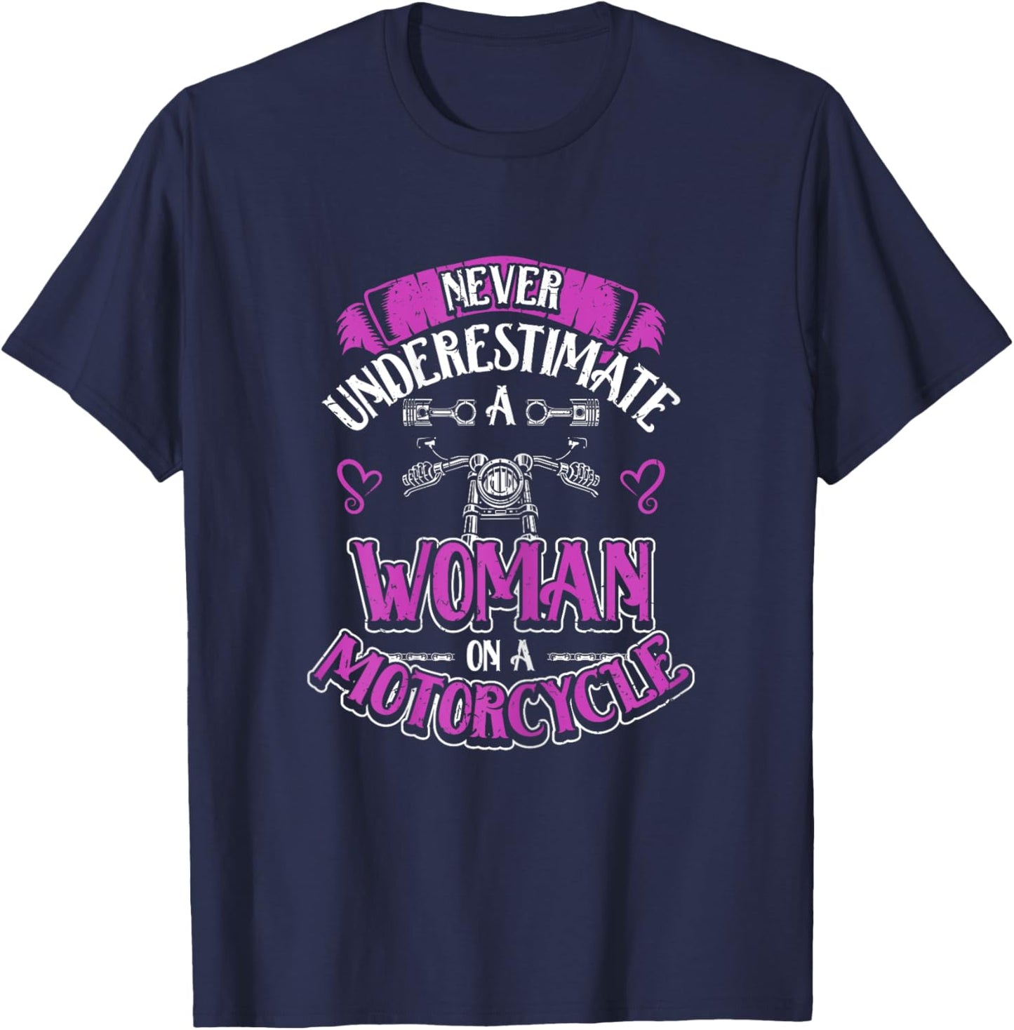 On A Motorcycle Rider Biker Lifestyle Girl Motorcyclist T-Shirt - T-Shirt | Navy