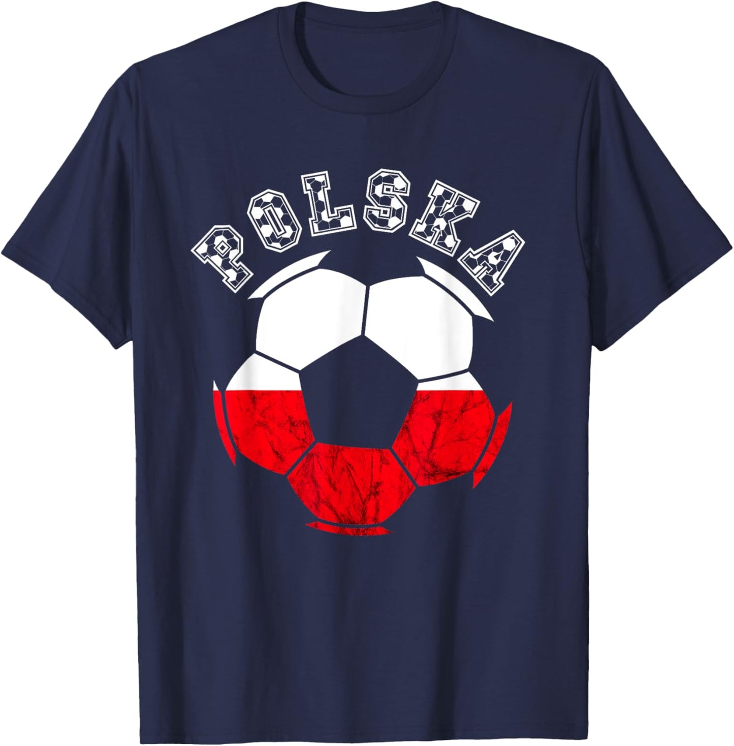Polska Soccer Poland Flag Polish Roots Polish Soccer Team T-Shirt - T-Shirt | Navy