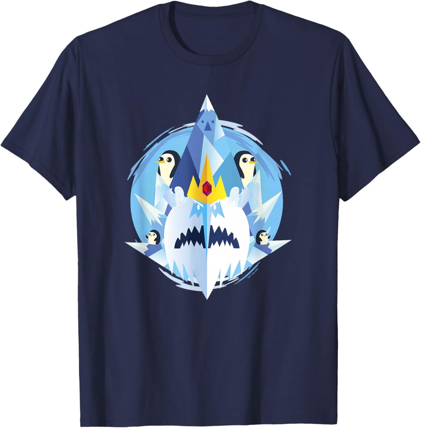 Adventure Time Ice King Big Face T-Shirt - T-Shirt | Navy