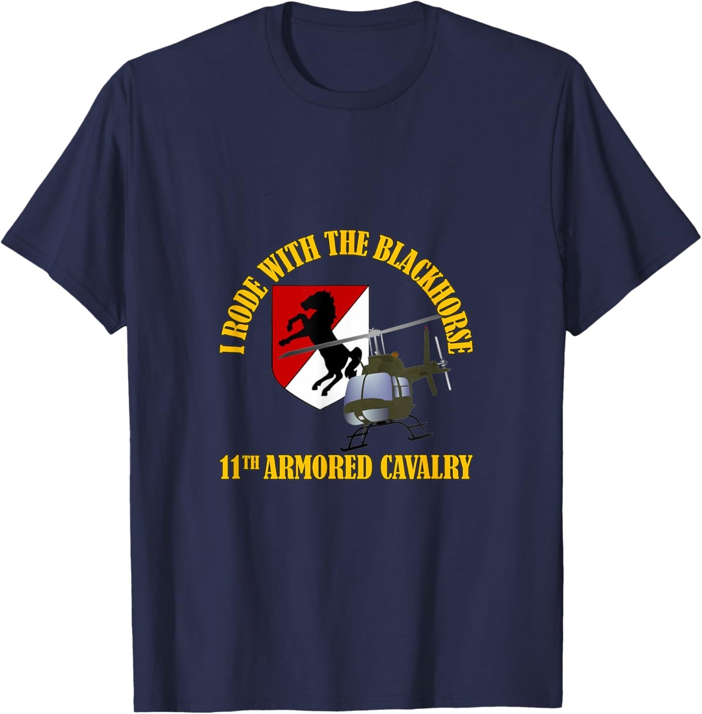 I Rode With The Blackhorse 11th Armored Cavalry Regiment T-Shirt - T-Shirt | Navy