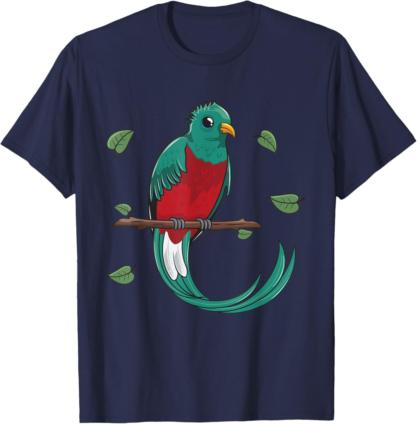 Cartoon Quetzal Bird I Kids I Parrot I Children Bird T-Shirt - T-Shirt | Navy