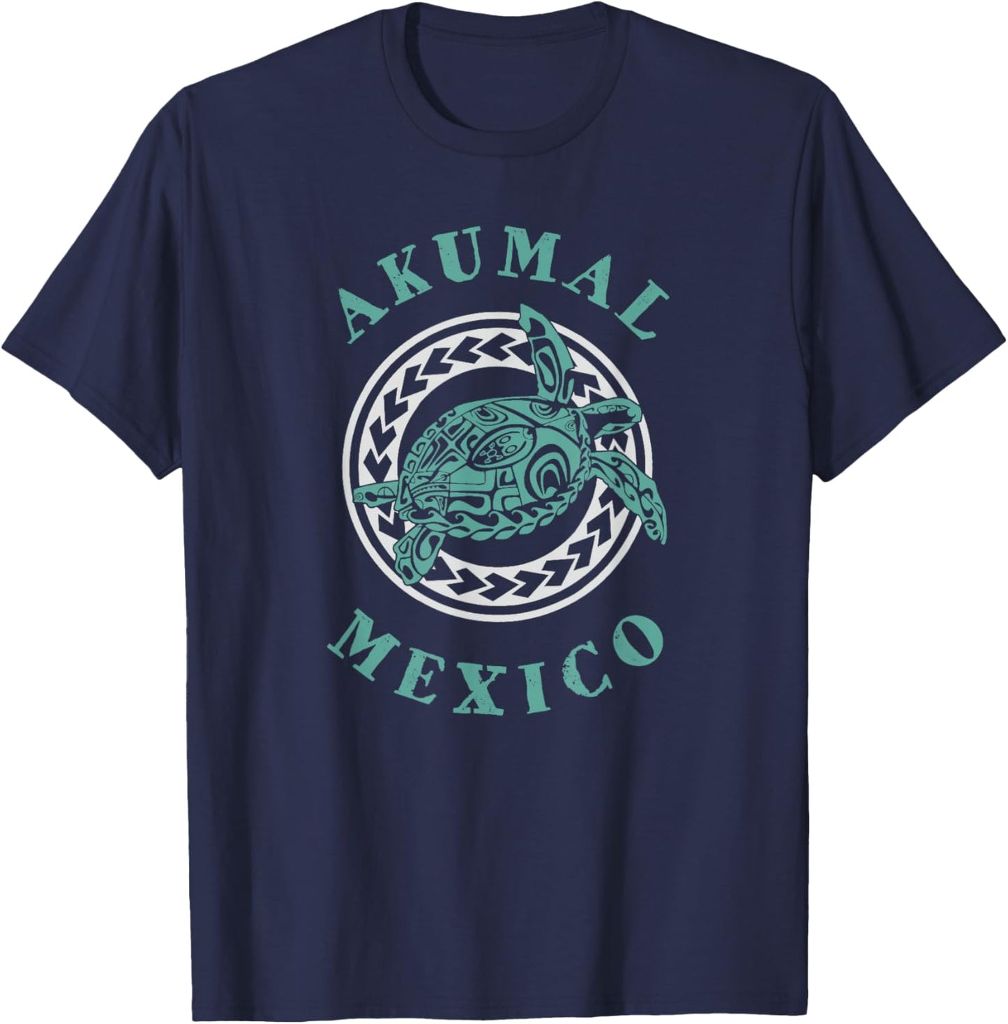 Akumal Mexico Tribal Tattoo Sea Turtle T-Shirt - T-Shirt | Navy